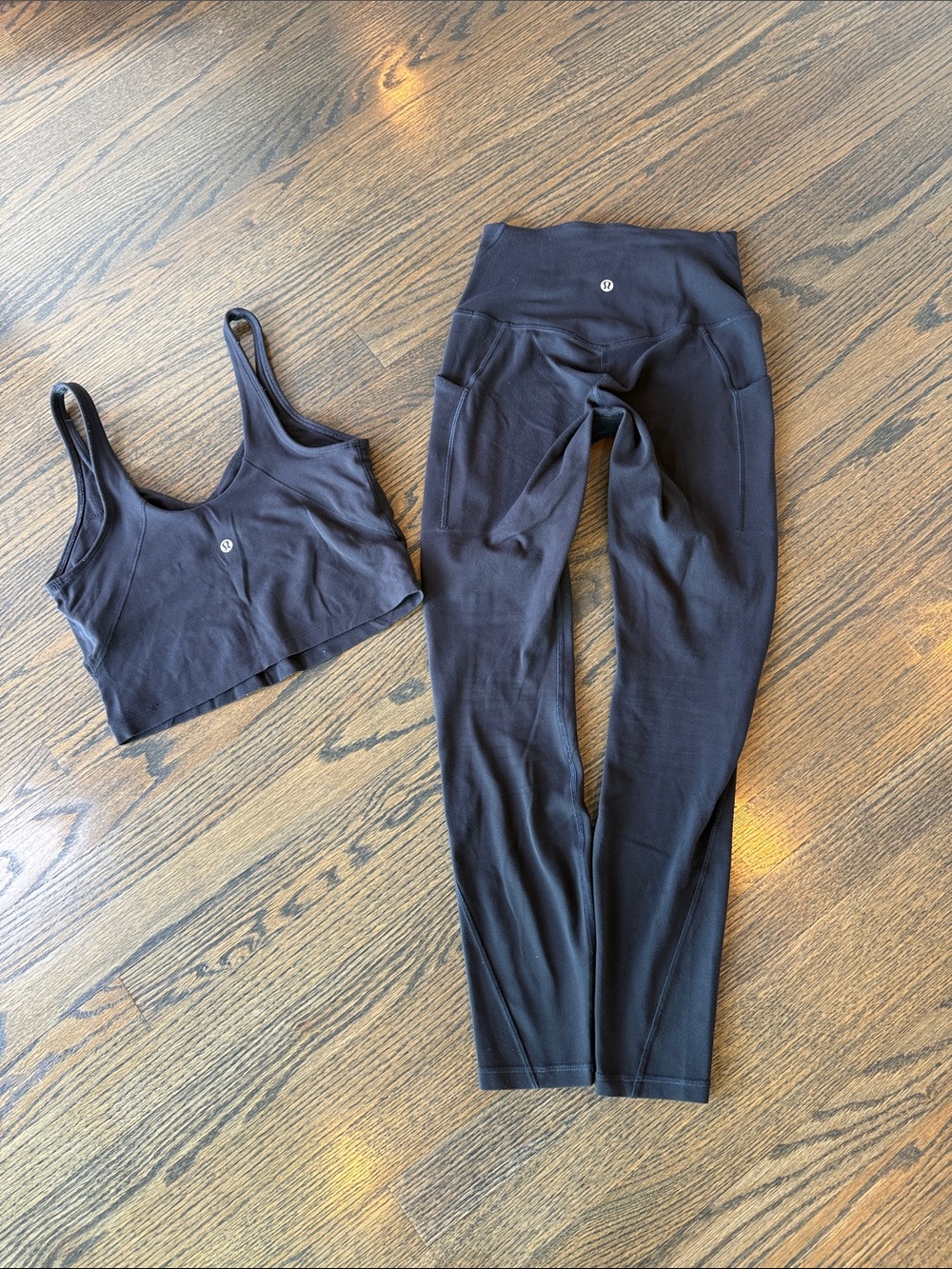 Lululemon Align High-Rise Legging 25" pockets black size 4 Align Tank size 6 GUC - Picture 6 of 16